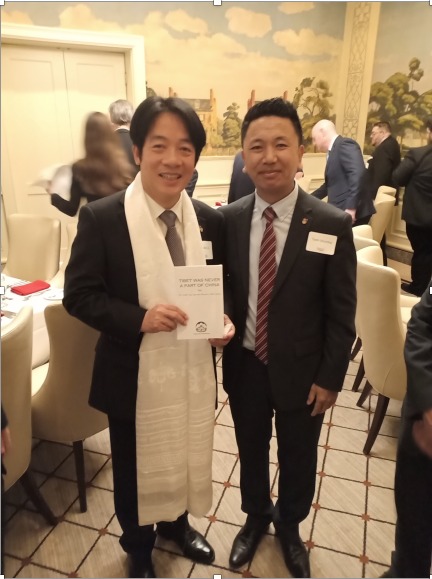 驻北美办事处秘书长扎西顿珠在华盛顿会见台湾副总统当选人赖清德 2020年2月4日 照片/驻北美办事处提供