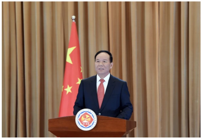 西藏自治区主席齐扎拉在3月28日所谓的“农奴解放日”发表电视讲话 照片/载自网络