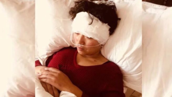 才让措于2017年被时任玉树州公安局出入境管理处处长江尕殴打住院 照片/自由亚洲电台